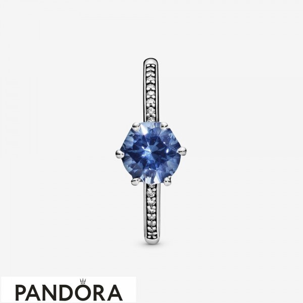 Women's Pandora Jewelry Blue Sparkling Crown Ring Official
