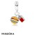 Pandora Jewelry Burger & Fries Dangle Charm Red Golden & Yellow Enamel Official