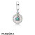 Pandora Jewelry Compass Rose Dangle Charm Silver Enamel & Cyan Blue Crystal Official