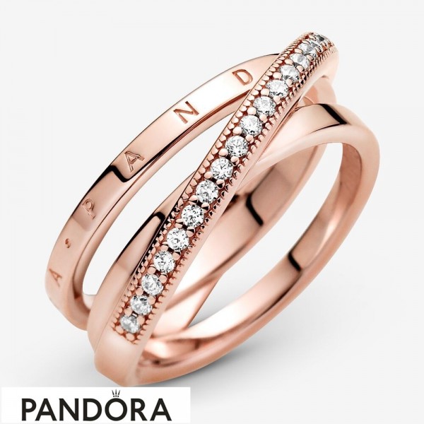 Pandora Jewelry Crossover Pave Triple Band Ring Official