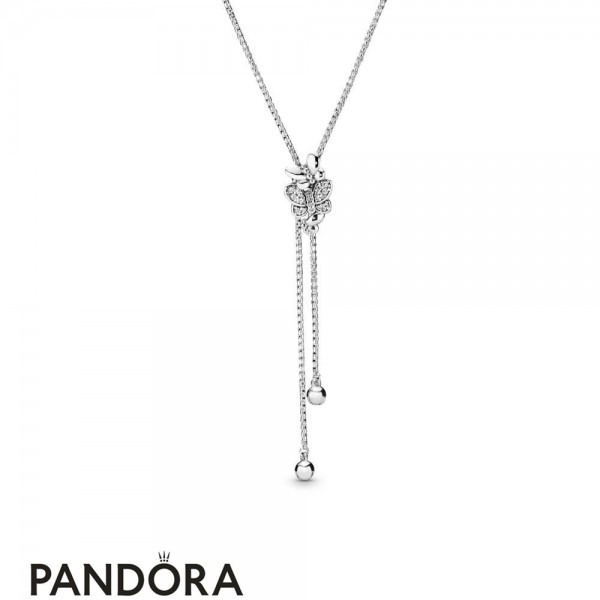 Pandora Jewelry Dazzling And Dancing Butterflies Necklace Official
