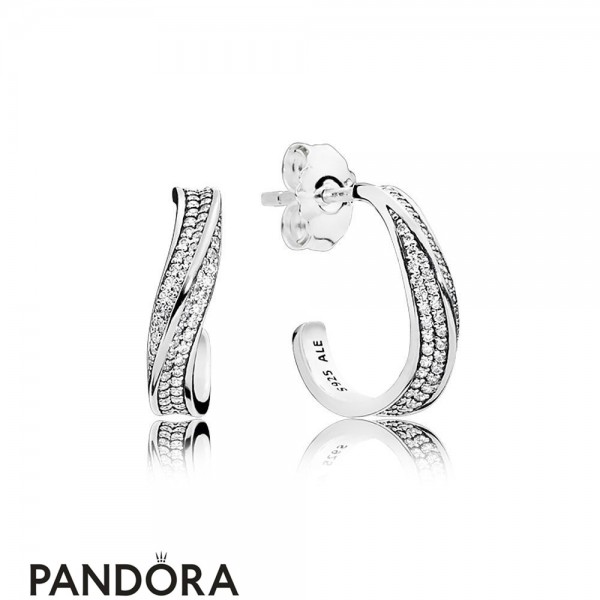 Official Pandora Jewelry Elegant Waves Earring Studs Official