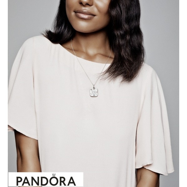 Women's Pandora Jewelry Empowerment Motto Necklace Set Official