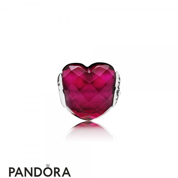 Pandora Jewelry Fuchsia Shape Of Love Charm Fuchsia Rose Crystal Official