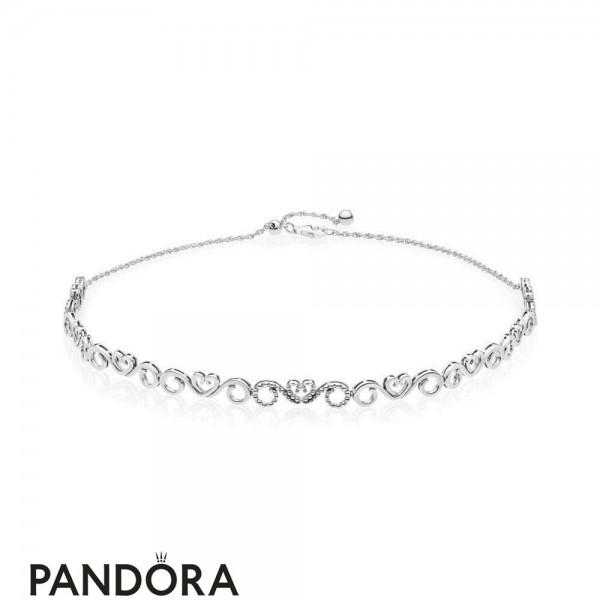 Pandora Jewelry Heart Swirls Choker Necklace Official Official