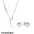 Women's Pandora Jewelry Knotted Hearts Necklace And Earring Set Official