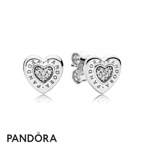 Pandora Jewelry Logo Heart Earring Studs Official