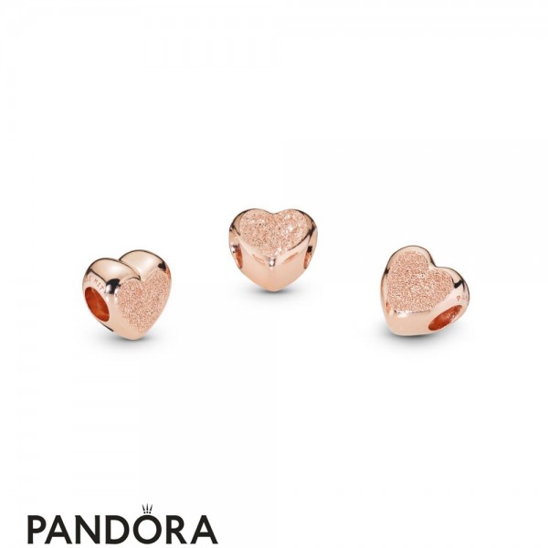 Pandora Jewelry Matte Brilliance Heart Charm Pandora Jewelry Rose Official
