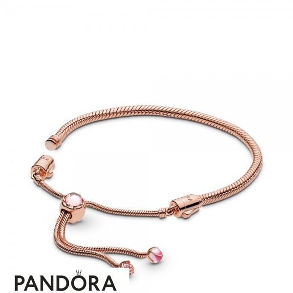 Pandora Jewelry Moments Pandora Jewelry Rose Peach Blossom Flower Sliding Bracelet Official