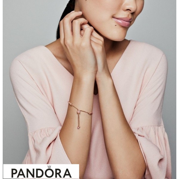 Pandora Jewelry Moments Pandora Jewelry Rose Peach Blossom Flower Sliding Bracelet Official