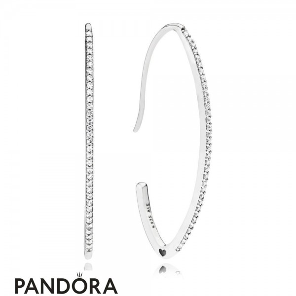 Pandora Jewelry Oval Sparkle Hoop Earrings Official