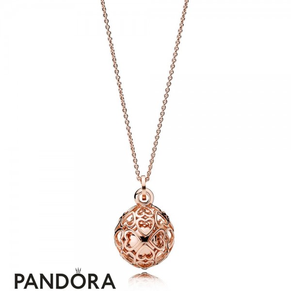 Pandora Jewelry & Rose 335 Pandora Jewelry Rose Harmonious Hearts Chime Necklace Official