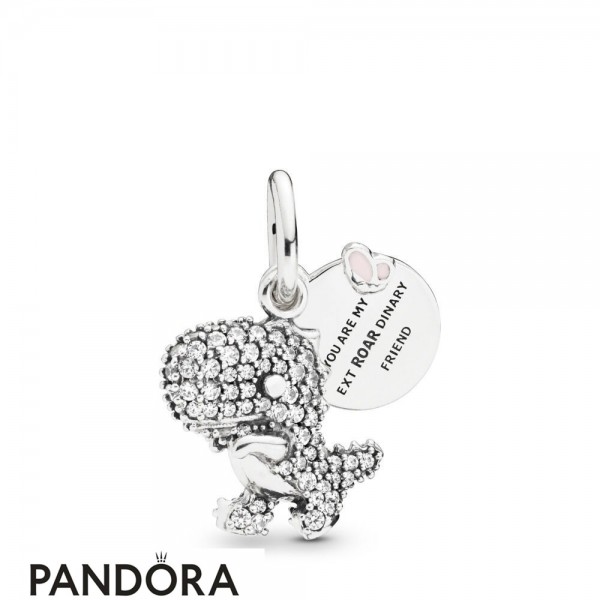 Women's Pandora Jewelry Pave Dinosaur Hanging Charm Official