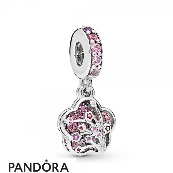 Pandora Jewelry Pave Peach Blossom Flower Charm Official