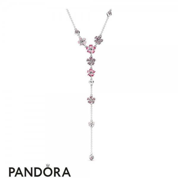 Pandora Jewelry Peach Blossom Flower Necklace Official