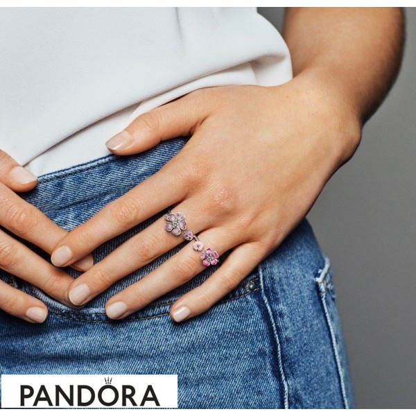 Pandora Jewelry Peach Blossom Flowers Ring Official