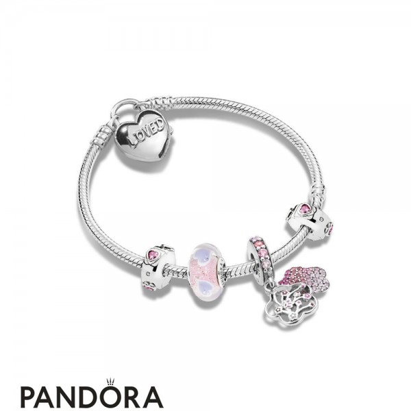 Pandora Jewelry Peach Flower Love Bracelet Official