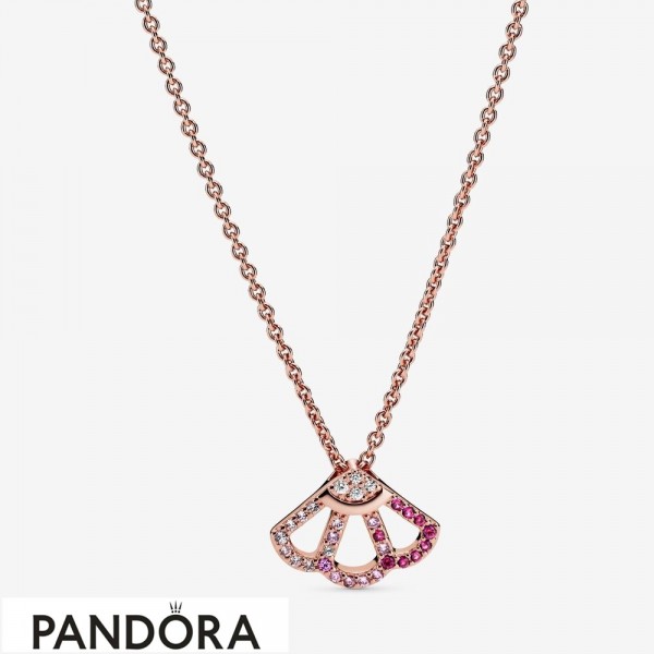 Pandora Jewelry Pink Fan Collier Necklace Official