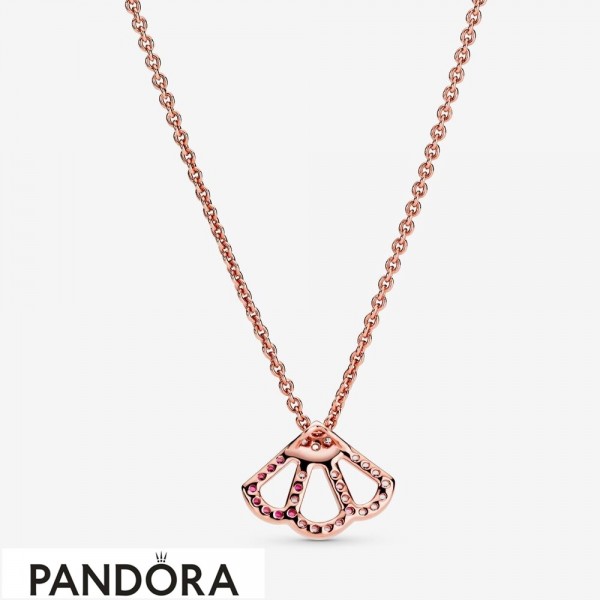 Pandora Jewelry Pink Fan Collier Necklace Official