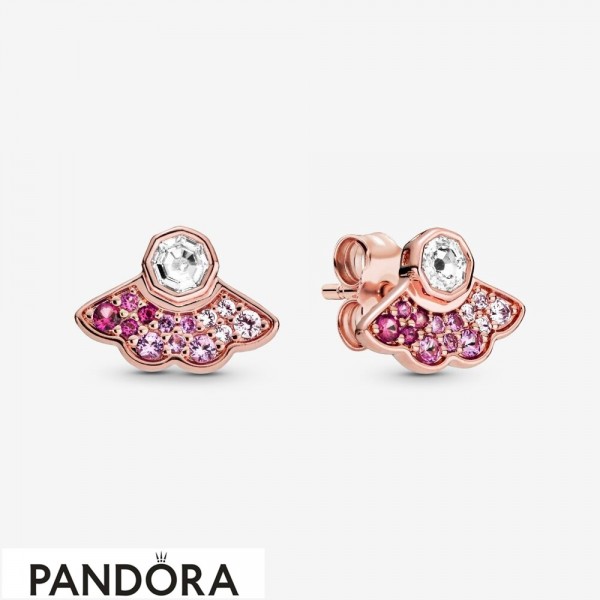 Pandora Jewelry Pink Fan Stud Earrings Official