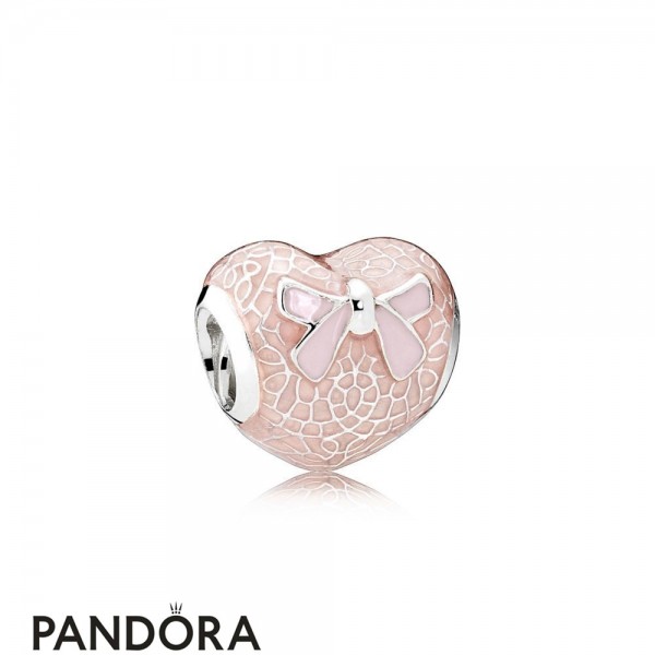 Pandora Jewelry Pink Lace And Bow Charm Official