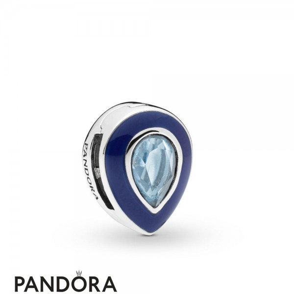 Pandora Jewelry Reflexions Dazzling Blue Droplet Clip Charm Official