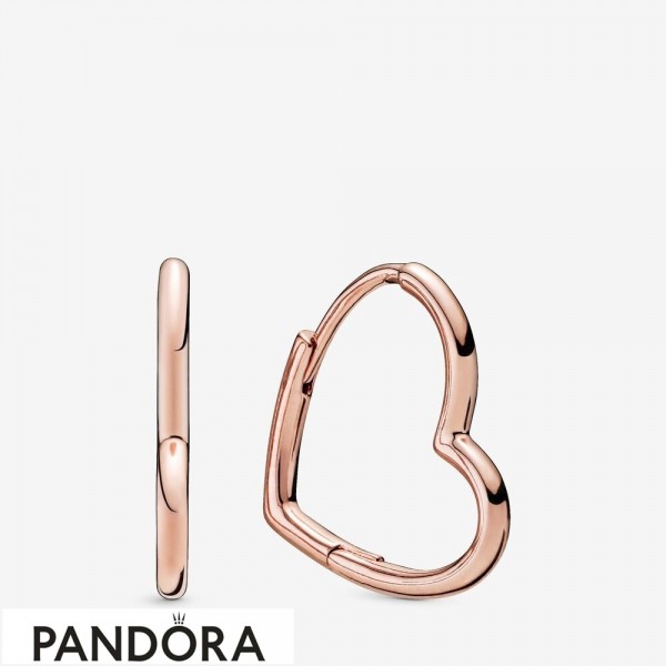 Pandora Jewelry Rose Asymmetric Heart Hoop Earrings Official