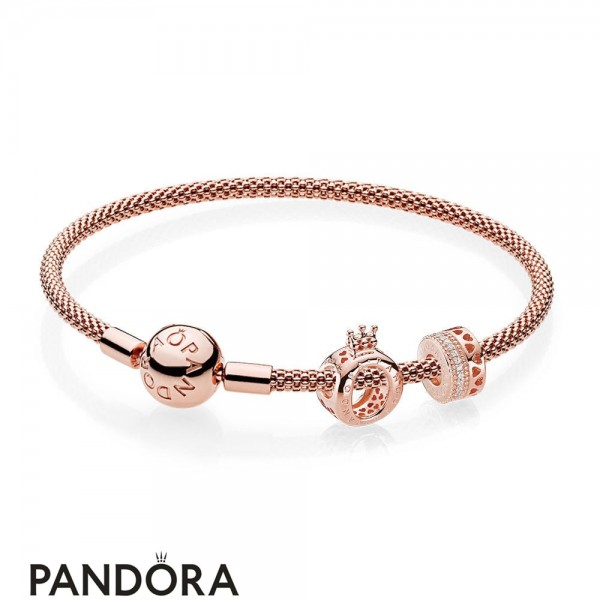 Pandora Jewelry Rose Crown Bracelet Set Official