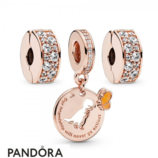 Pandora Jewelry Rose Dinosaur & Butterfly Friendship Charm Pack Official