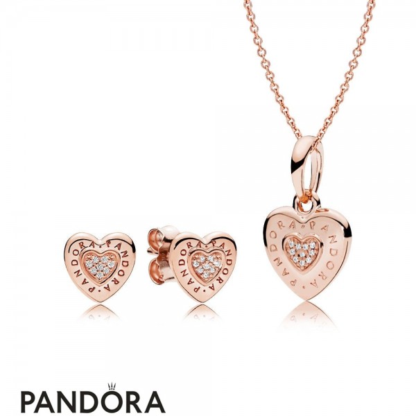 Pandora Jewelry Rose Logo Heart Gift Set Official