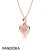 Pandora Jewelry Rose Logo Heart Necklace Official