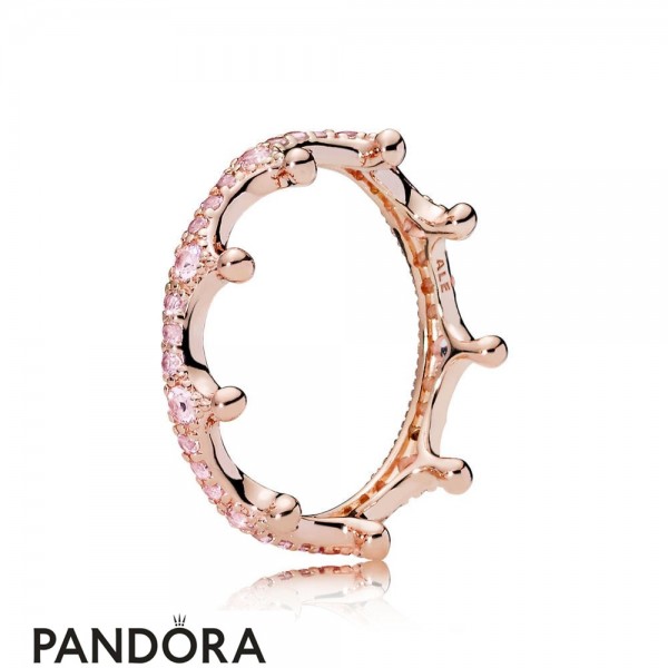 Pandora Jewelry Rose Pink Enchanted Crown Ring Official