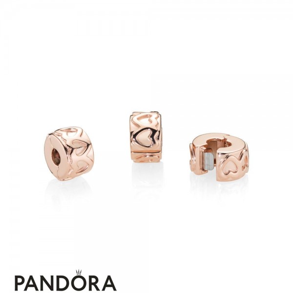 Pandora Jewelry Rose Row Of Hearts Clip Official