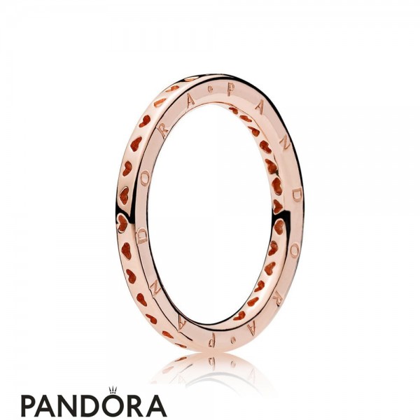 Pandora Jewelry Rose Signature Hearts Of Pandora Jewelry Ring Official