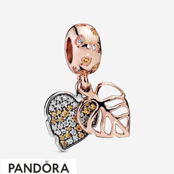 Pandora Jewelry Rose Sparkling Leaves Hanging Charm Official