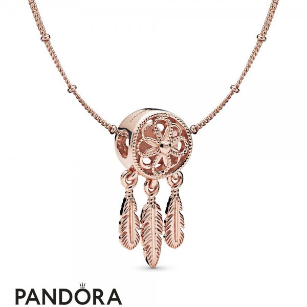 Pandora Jewelry Rose Spiritual Dream Catcher Necklace Official