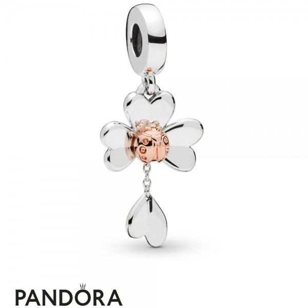 Pandora Jewelry Rose With Sterling Silver Pandora Jewelry Rose Clover & Ladybird Hanging Charm Official