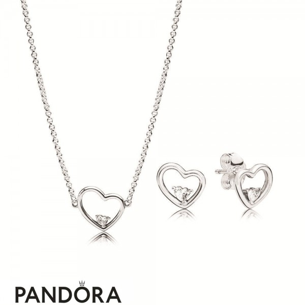 Pandora Jewelry Shape Of My Heart Necklace And Earring Set Official