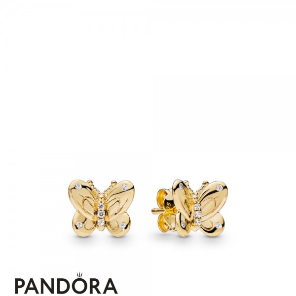 Pandora Jewelry Shine Decorative Butterflies Earring Studs Official