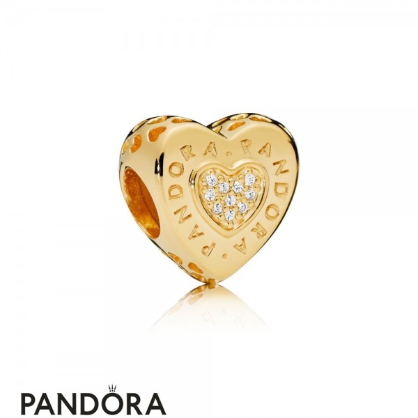 Pandora Jewelry Shine Logo Heart Charm Official