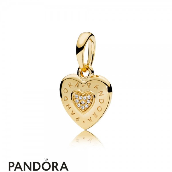 Pandora Jewelry Shine Logo Heart Pendant Official