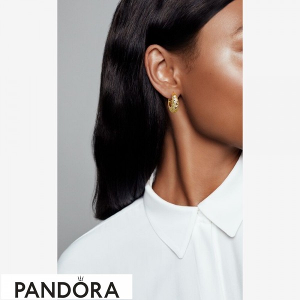 Pandora Jewelry Shine Sparkling Pattern Hoop Earrings Official