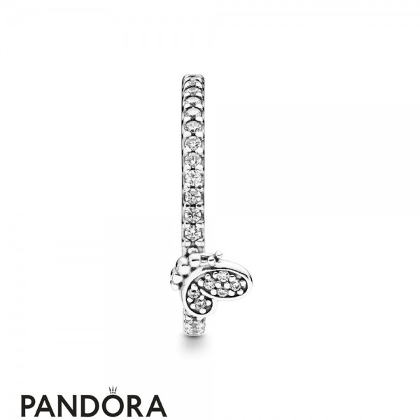 Pandora Jewelry Silver Bedazzling Butterfly Ring Official