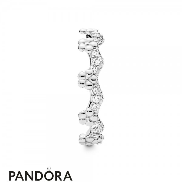 Pandora Jewelry Silver Flower Crown Ring Official