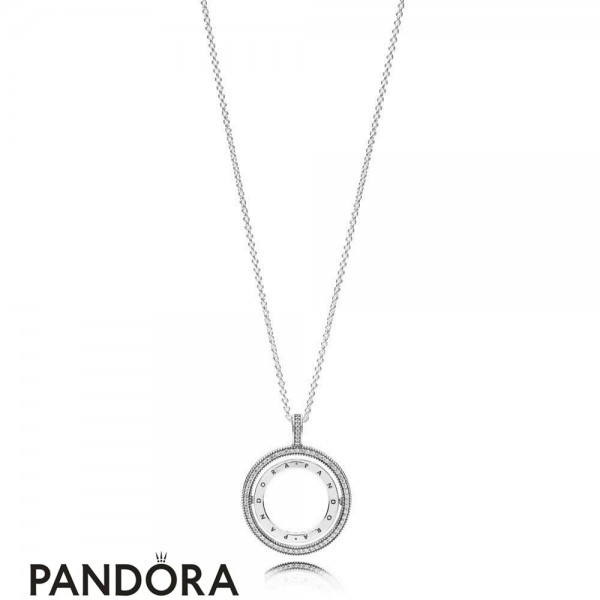 Women's Pandora Jewelry Spinning Hearts Of Pandora Jewelry Necklace Official