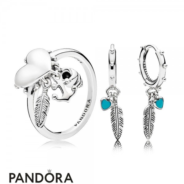 Pandora Jewelry Spritual Symbols Ring And Earring Set Official