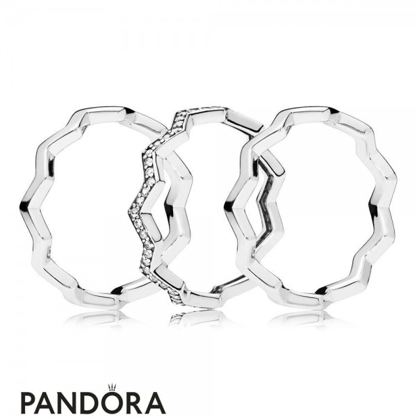 Women's Pandora Jewelry Timeless Zig Zag Ring Stack Official