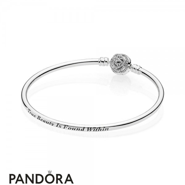 Pandora Jewelry Bracelets Disney Disney Beauty The Beast Bangle Bracelet Clear Cz Official