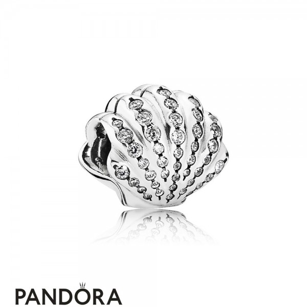 Pandora Jewelry Disney Charms Ariel's Shell Charm Clear Cz Official
