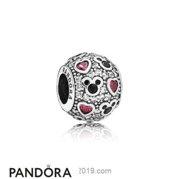 Pandora Jewelry Disney Charms Sparkling Mickey Hearts Charm Clear Cz Official